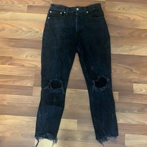 Abercrombie high rise mom black jeans